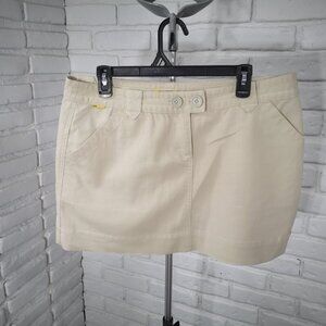 Lole Ladies Size 12 Cream UPF 50+ Stretch Dries Overnight Short Skirt